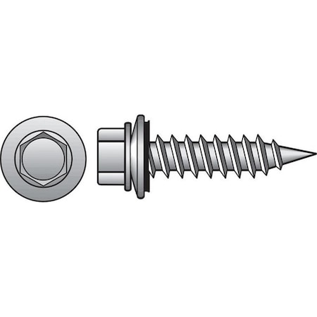 Hillman Sheet Metal Screw, #10 x 2 in, Ceramic Coated Steel Flange Hex Head Hex Drive, 75 PK 76497